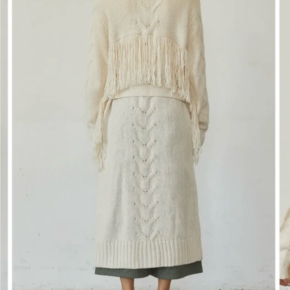 Boho Cream Sweater Duster - Picture 3 of 6